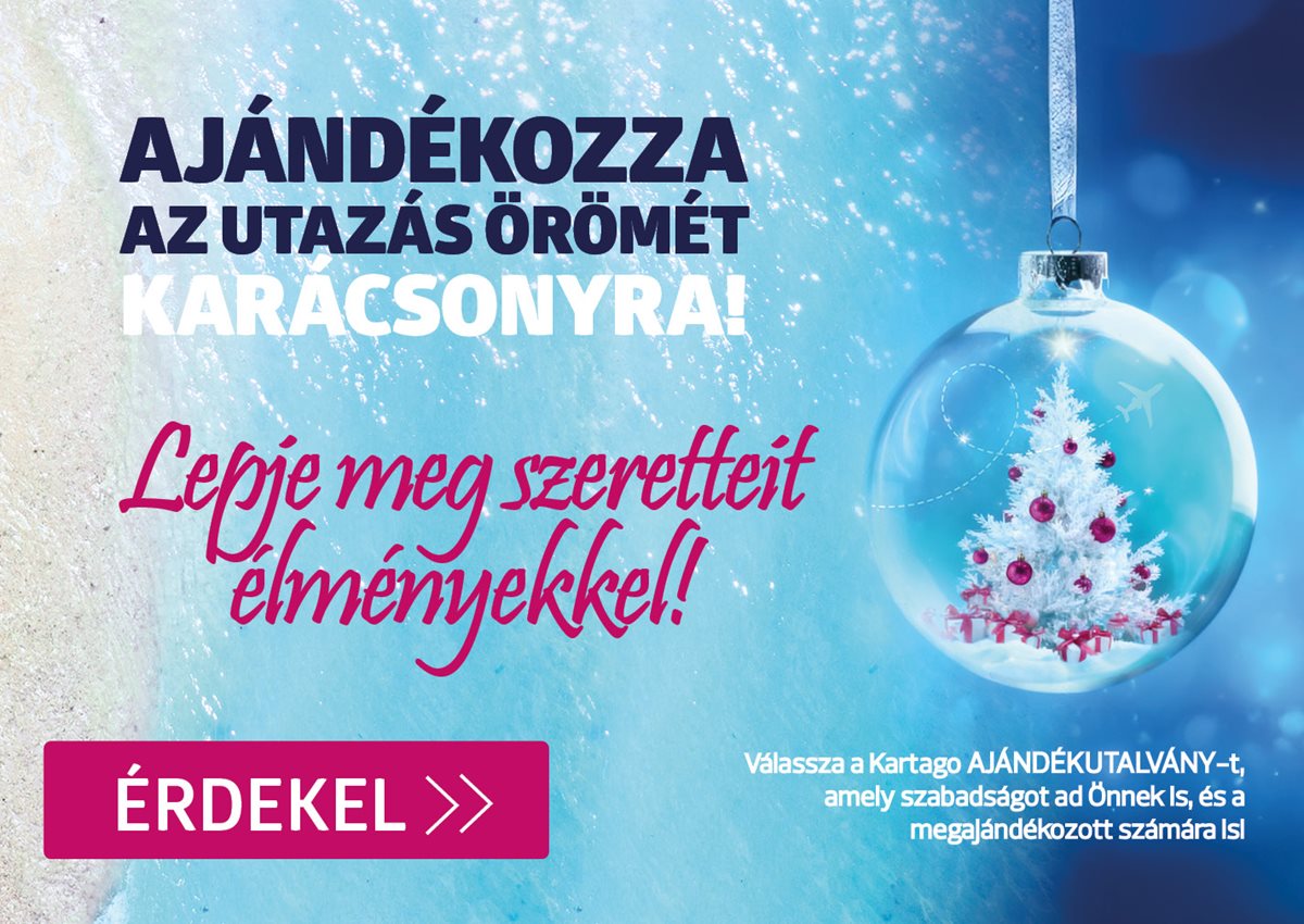 ÚJDONSÁG: KARTAGO TOURS AJÁNDÉKUTALVÁNY